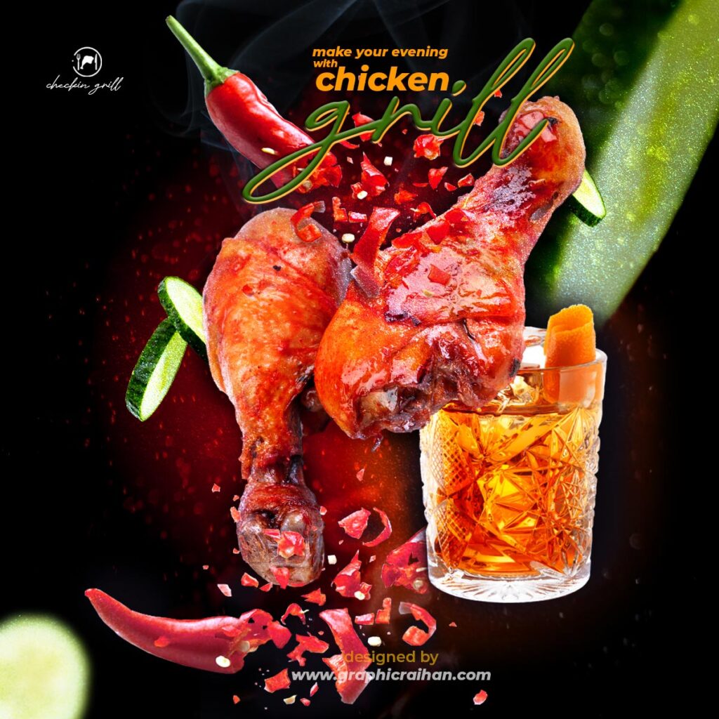 chicken grill social media post design Restaurant flyer food restaurant graphic design